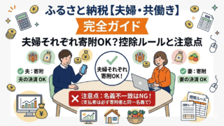 ふるさと納税【夫婦・共働き】完全ガイド｜夫婦それぞれ寄附OK？控除ルールと注意点を解説するアイキャッチ画像